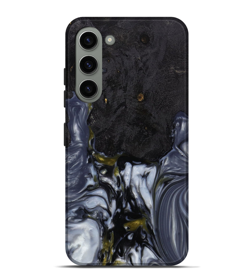 Galaxy S23 Plus Wood+Resin Live Edge Phone Case - Sade (Black & White, 643182)