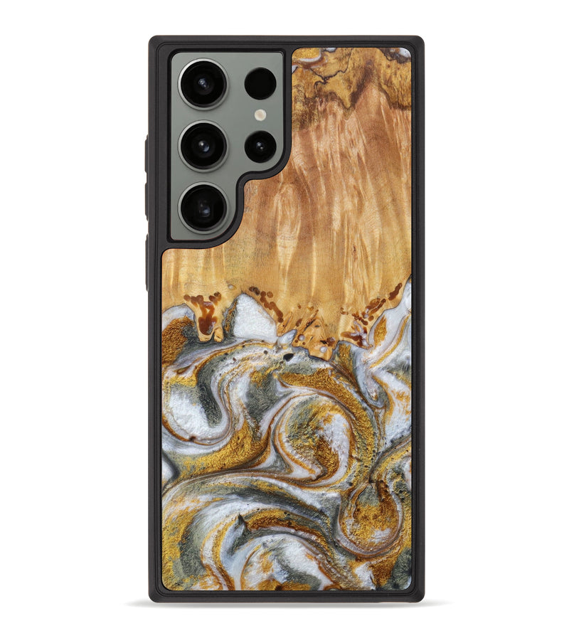 Galaxy S23 Ultra Wood+Resin Phone Case - Kenzi (Black & White, 622417)
