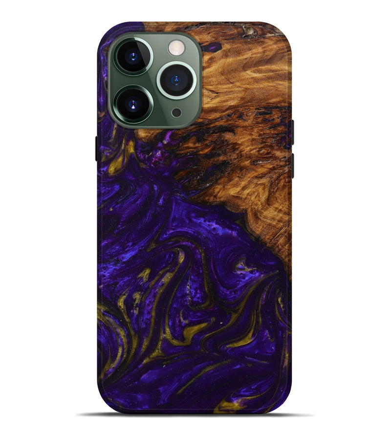 iPhone 13 Pro Max Wood+Resin Live Edge Phone Case - Aurelia (Purple, 623134)