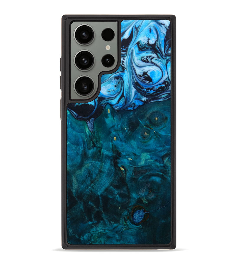 Galaxy S23 Ultra Wood+Resin Phone Case - Winifred (Blue, 648274)
