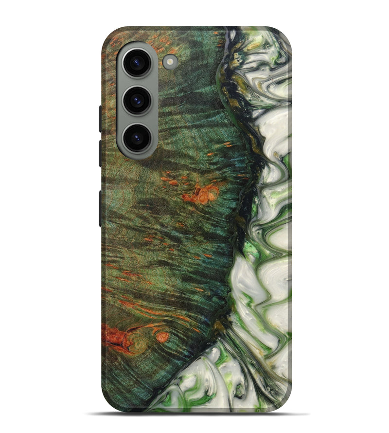 Galaxy S23 Plus Wood+Resin Live Edge Phone Case - Adilynn (Green, 624501)