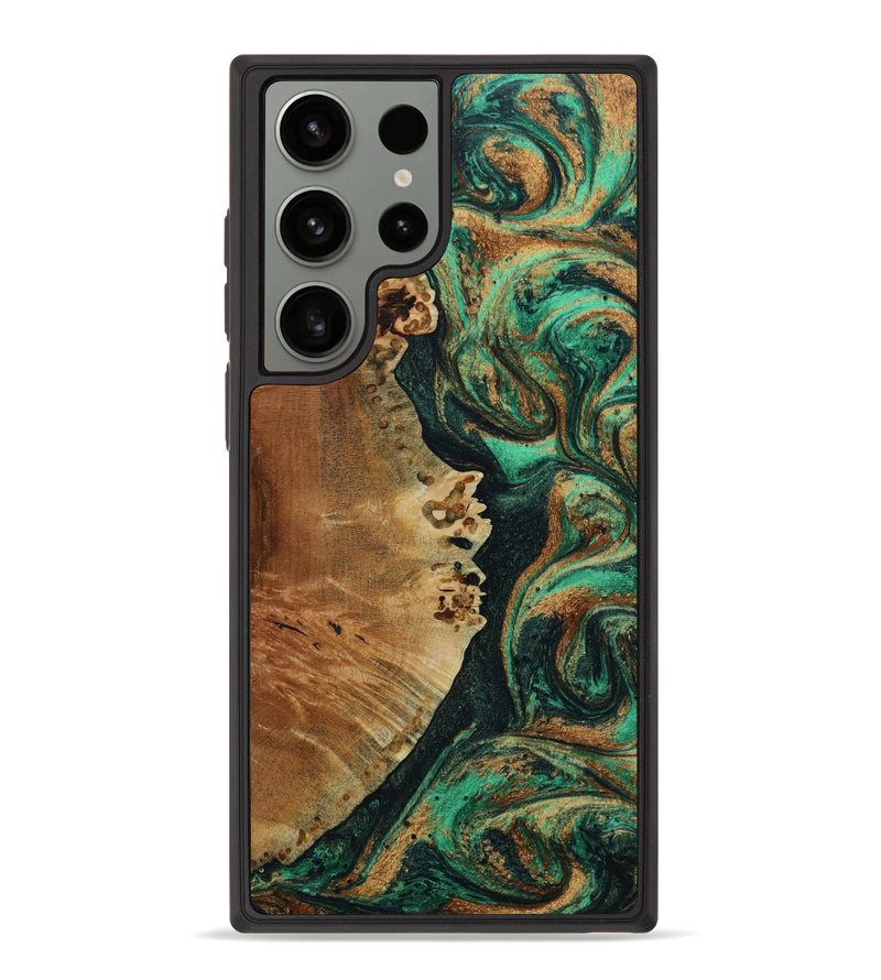 Galaxy S23 Ultra Wood+Resin Phone Case - Colton (Green, 644736)