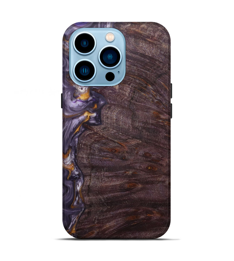 iPhone 14 Pro Wood+Resin Live Edge Phone Case - Adeniyi (Purple, 597066)