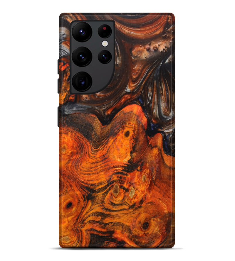 Galaxy S22 Ultra Wood+Resin Live Edge Phone Case - Lenore (Red, 630440)