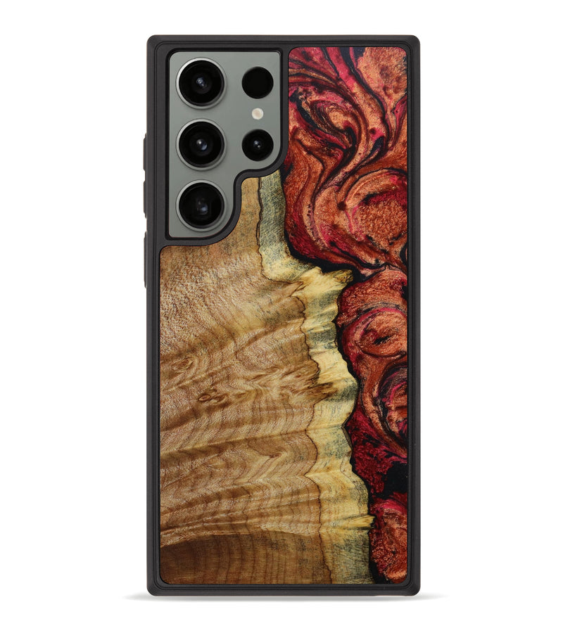 Galaxy S23 Ultra Wood+Resin Phone Case - Hector (Red, 645410)