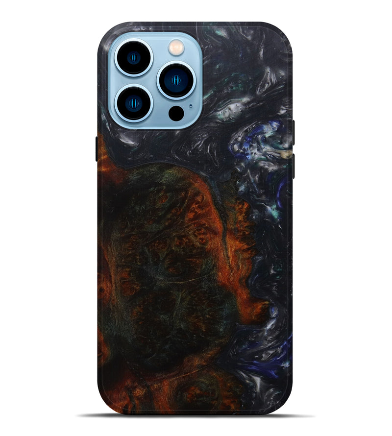 iPhone 14 Pro Max Wood+Resin Live Edge Phone Case - Rex (Metallic, 585210)