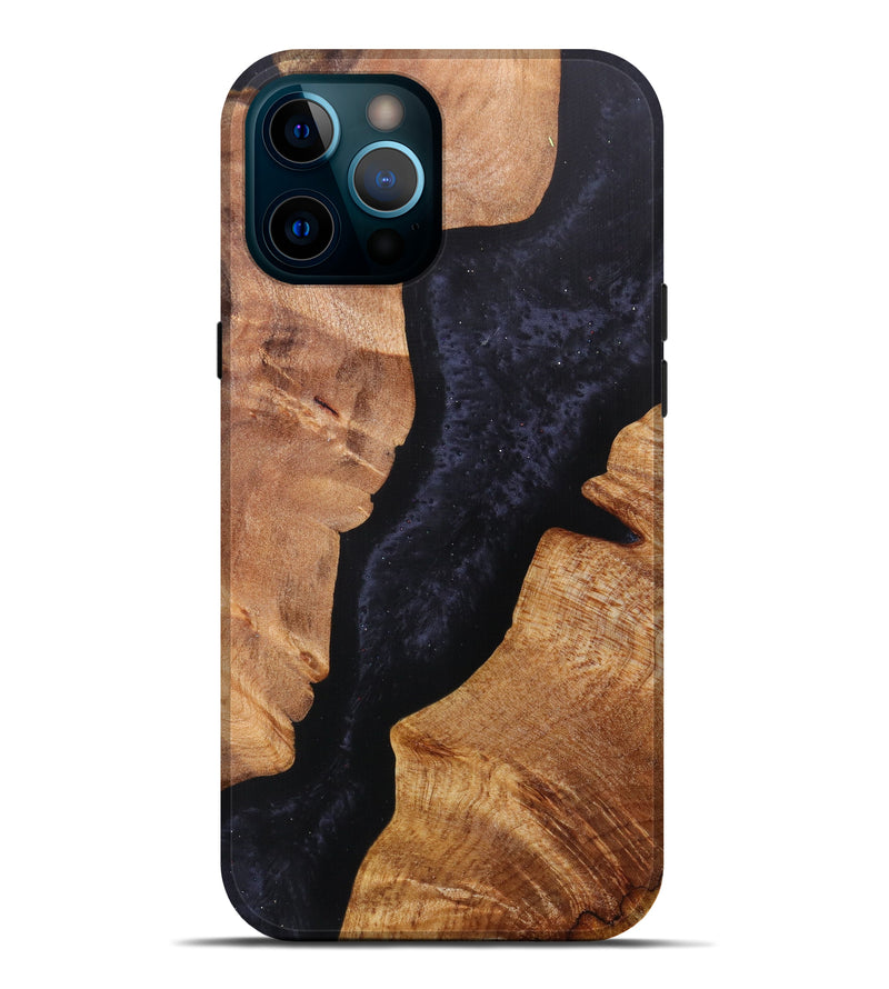 iPhone 12 Pro Max Wood+Resin Live Edge Phone Case - Jett (Pure Black, 620739)