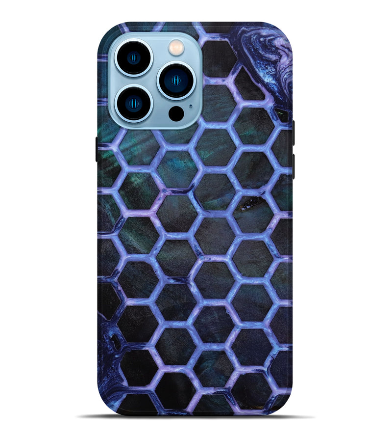 iPhone 14 Pro Max Wood+Resin Live Edge Phone Case - Beatrice (Pattern, 647910)