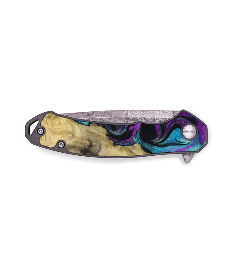 EDC Wood+Resin Pocket Knife - Becky (Purple, 642639)
