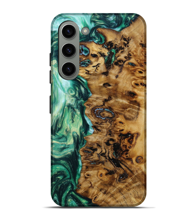 Galaxy S23 Plus Wood+Resin Live Edge Phone Case - Charlotte (Green, 647636)