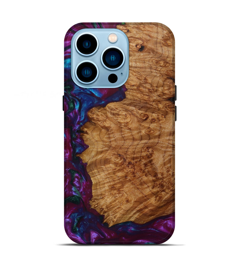 iPhone 14 Pro Wood+Resin Live Edge Phone Case - Margaux (Purple, 610628)