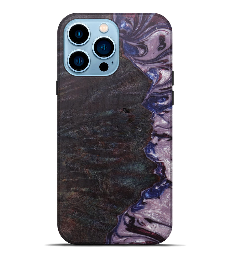 iPhone 14 Pro Max Wood+Resin Live Edge Phone Case - Isa (Purple, 599150)