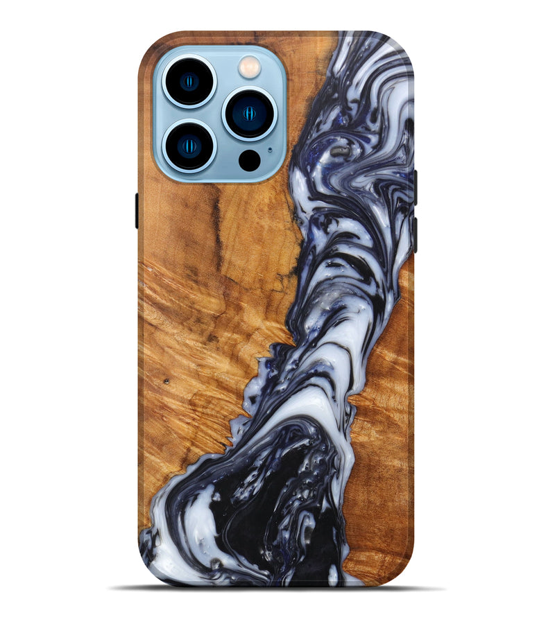 iPhone 14 Pro Max Wood+Resin Live Edge Phone Case - Alaysia (Artist Pick, 621662)