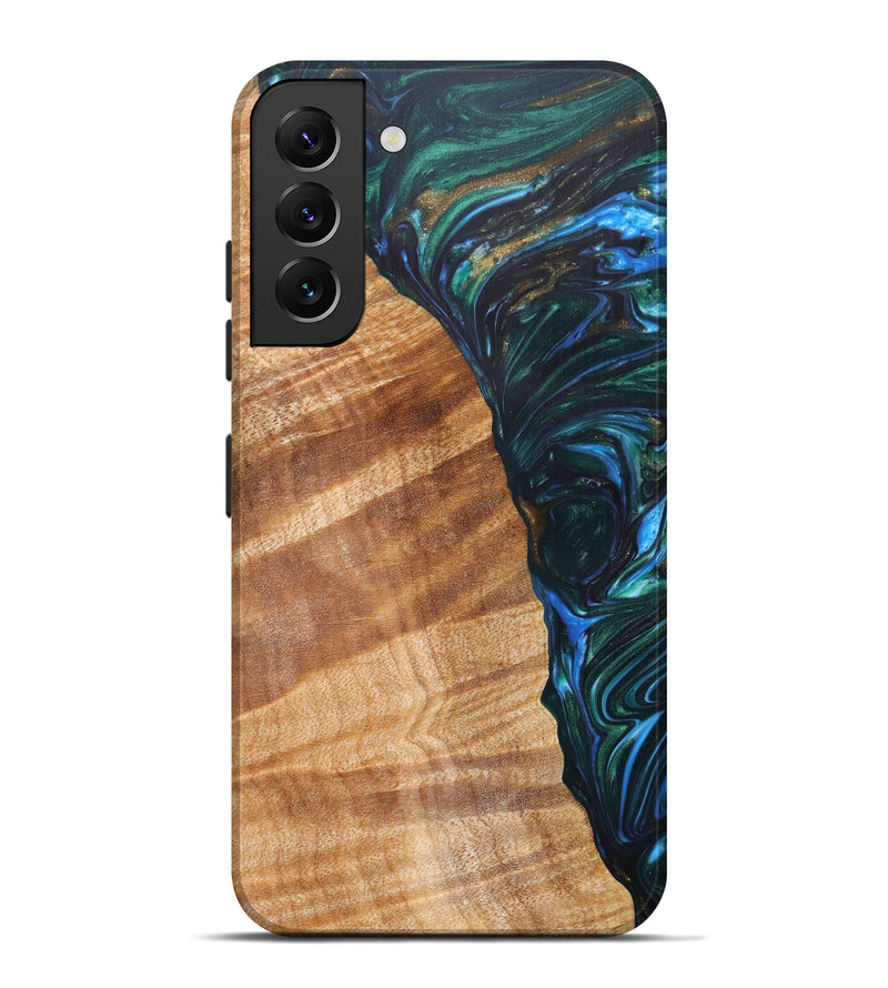 Galaxy S22 Plus Wood+Resin Live Edge Phone Case - Kerry (Dark Green, 616908)