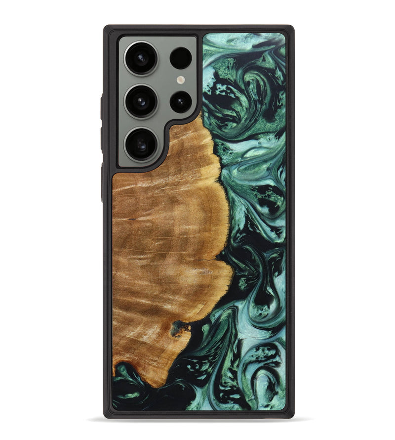 Galaxy S23 Ultra Wood+Resin Phone Case - Sonia (Green, 640847)