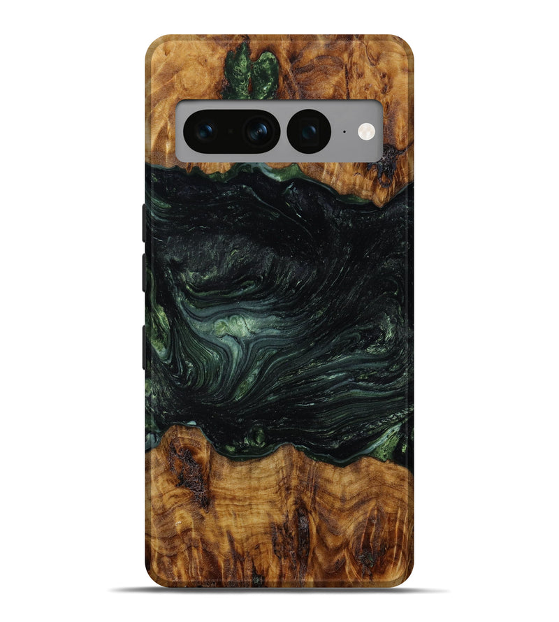 Pixel 7 Pro Wood+Resin Live Edge Phone Case - Alyssa (Green, 646316)