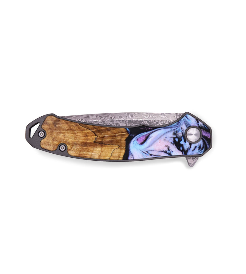 EDC Wood+Resin Pocket Knife - Stefanie (Purple, 641258)