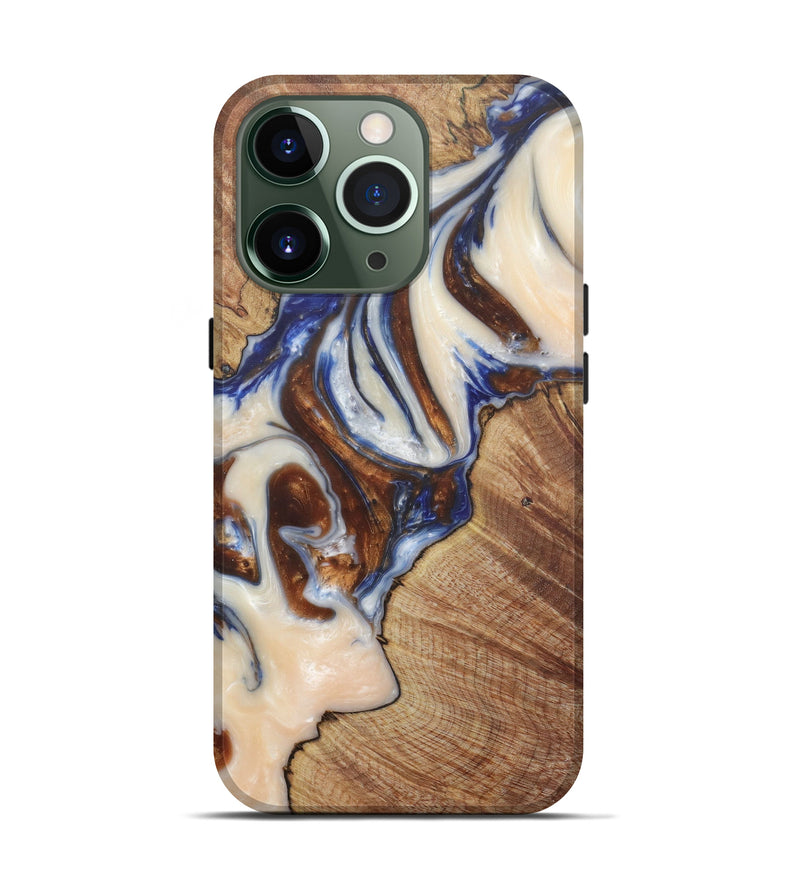 iPhone 13 Pro Wood+Resin Live Edge Phone Case - Elvert (Dark Blue, 581710)
