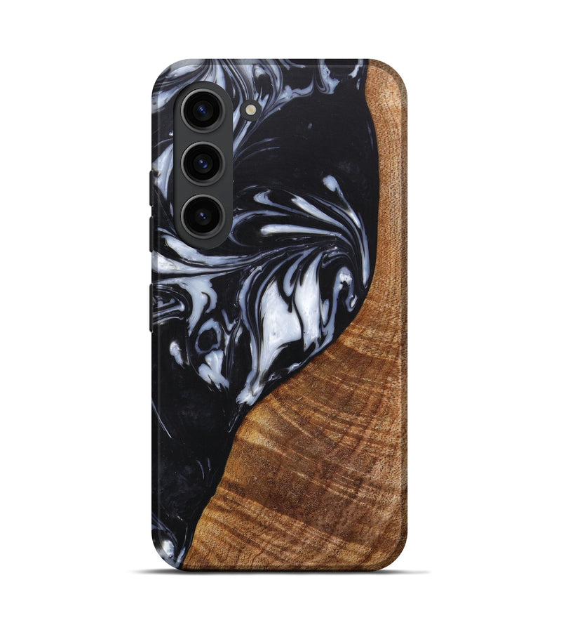Galaxy S23 Wood+Resin Live Edge Phone Case - Kayli (Black & White, 622891)