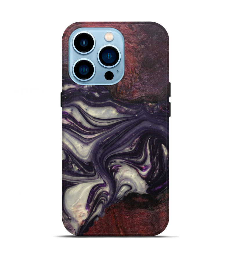 iPhone 14 Pro Wood+Resin Live Edge Phone Case - Sherwood (Purple, 597051)