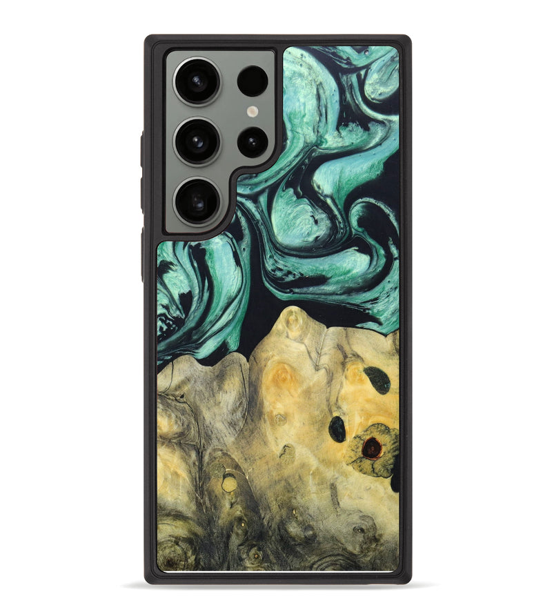Galaxy S23 Ultra Wood+Resin Phone Case - Dayami (Green, 623966)