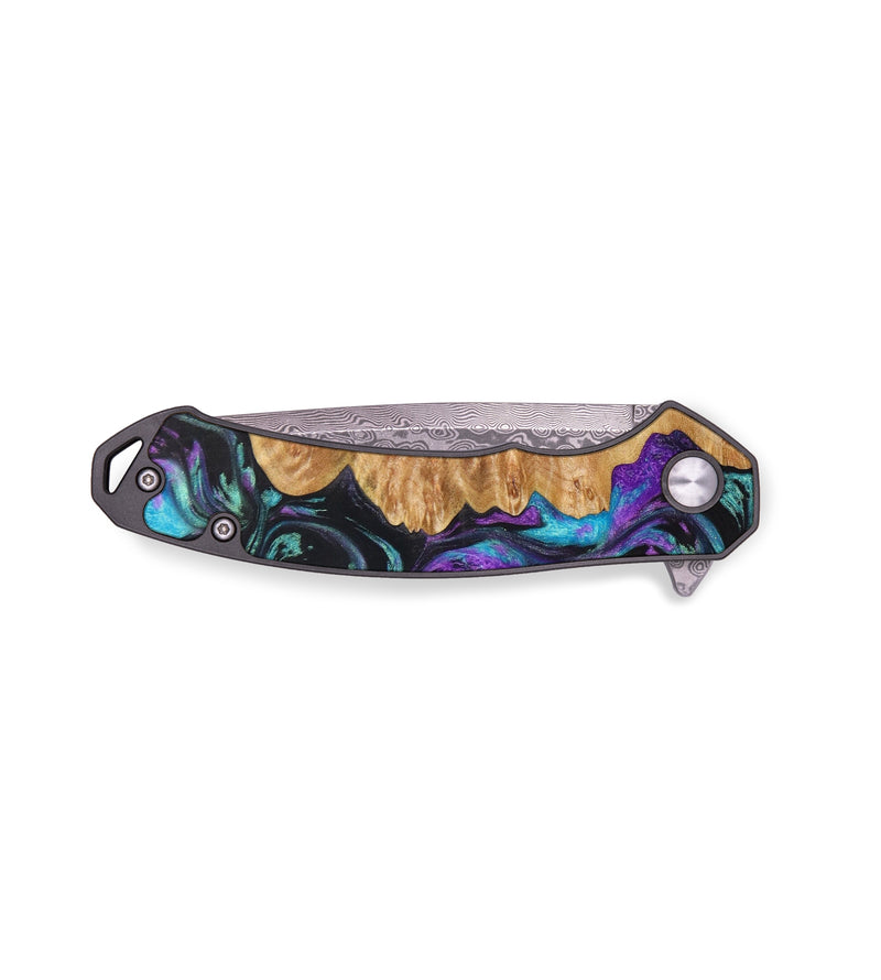EDC Wood+Resin Pocket Knife - Pauline (Purple, 641257)
