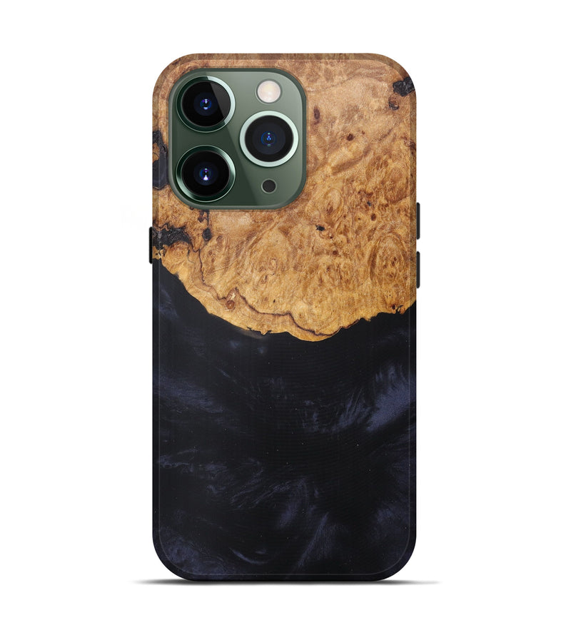 iPhone 13 Pro Wood+Resin Live Edge Phone Case - Khalani (Pure Black, 616644)