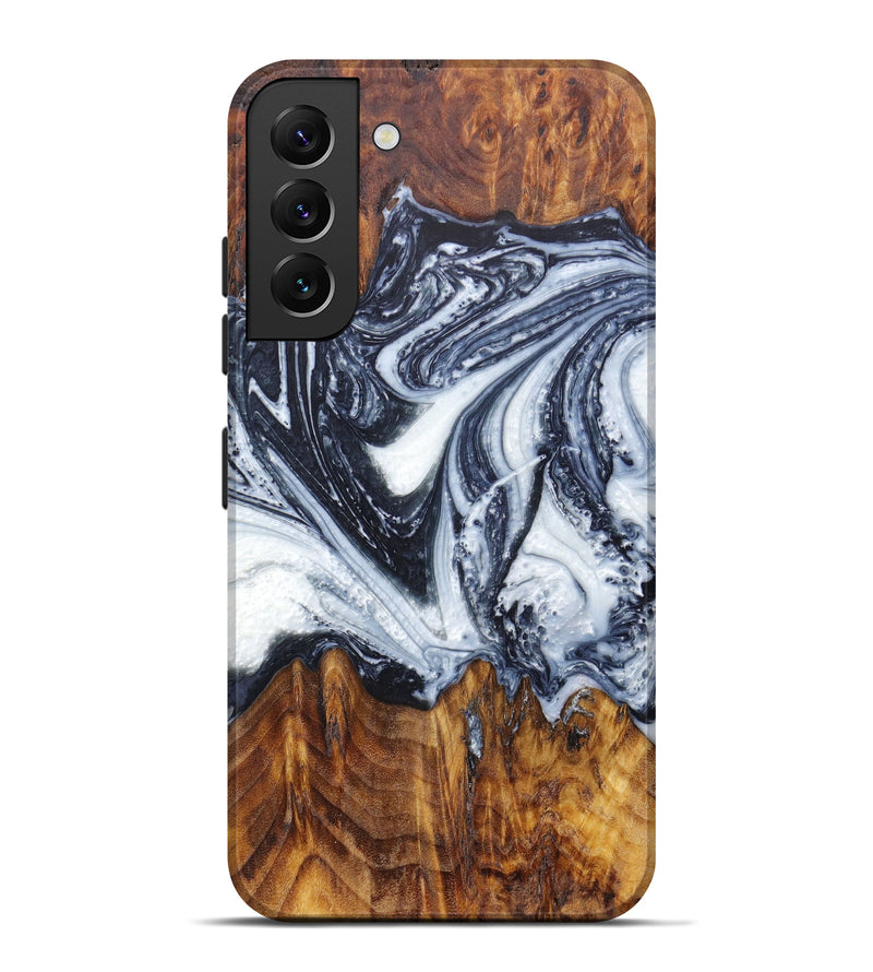 Galaxy S22 Plus Wood+Resin Live Edge Phone Case - Dieuwertje (Black & White, 606485)