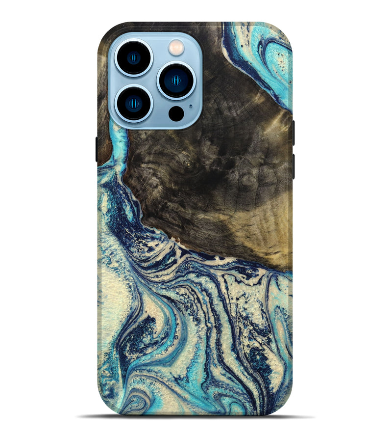 iPhone 14 Pro Max Wood+Resin Live Edge Phone Case - Finn (Artist Pick, 640493)