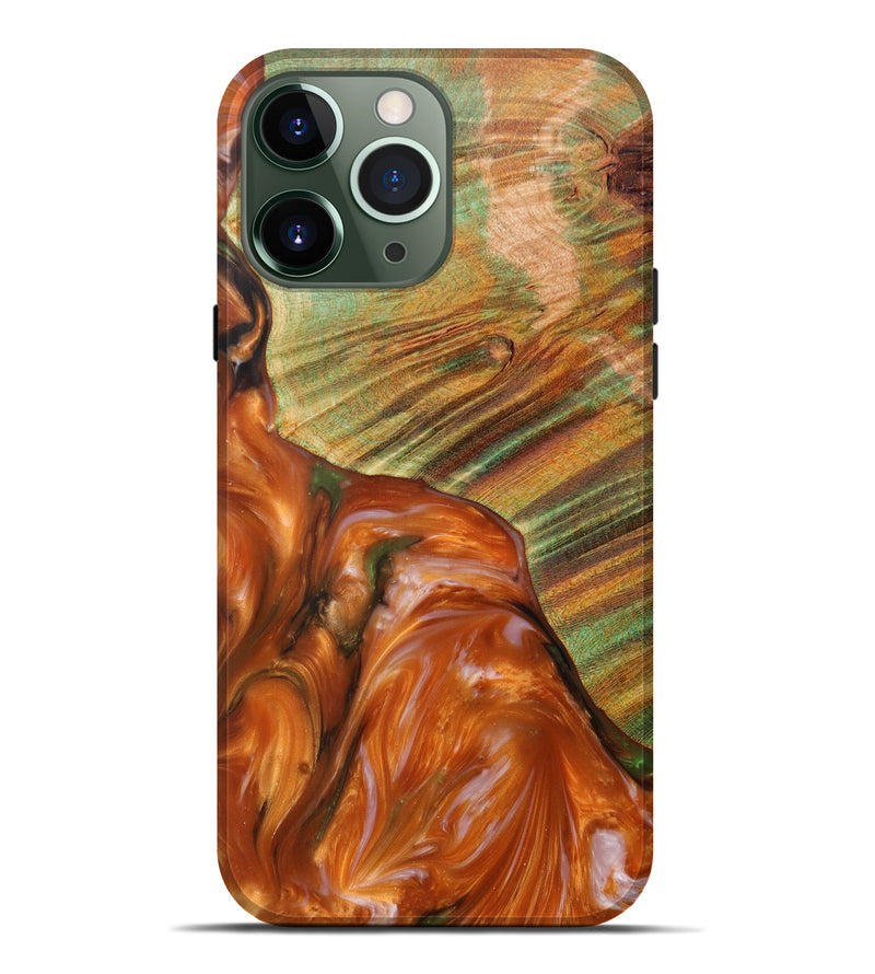 iPhone 13 Pro Max Wood+Resin Live Edge Phone Case - Kori (Dark Red, 614563)