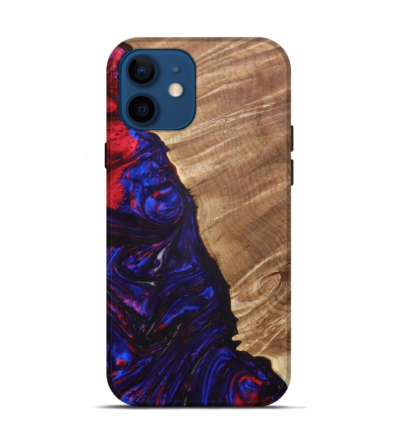 iPhone 12 Wood+Resin Live Edge Phone Case - Casie (Red, 631083)