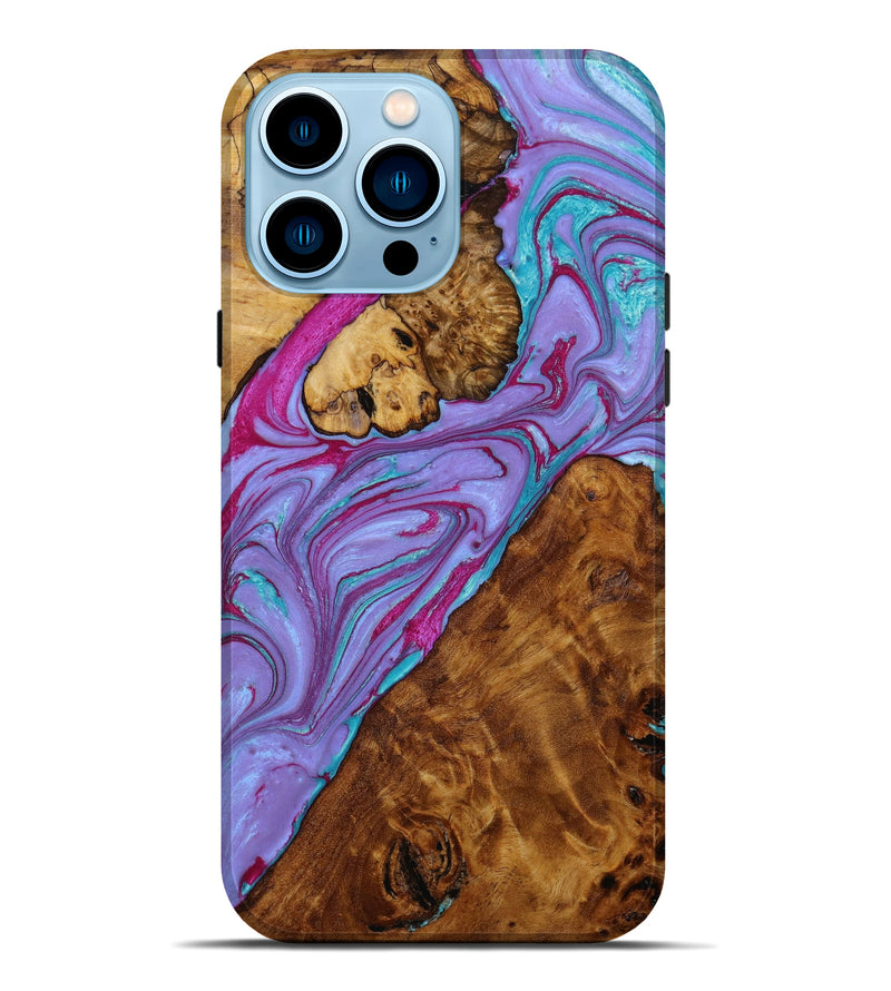 iPhone 14 Pro Max Wood+Resin Live Edge Phone Case - Ethel (Artist Pick, 643982)