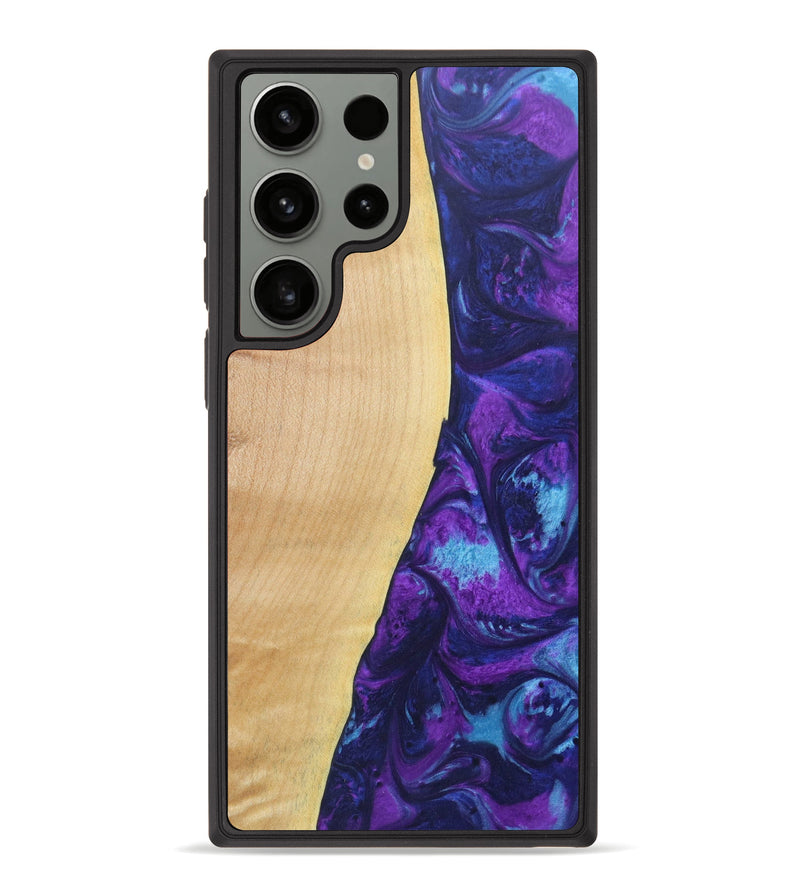 Galaxy S23 Ultra Wood+Resin Phone Case - Edsel (Purple, 621345)