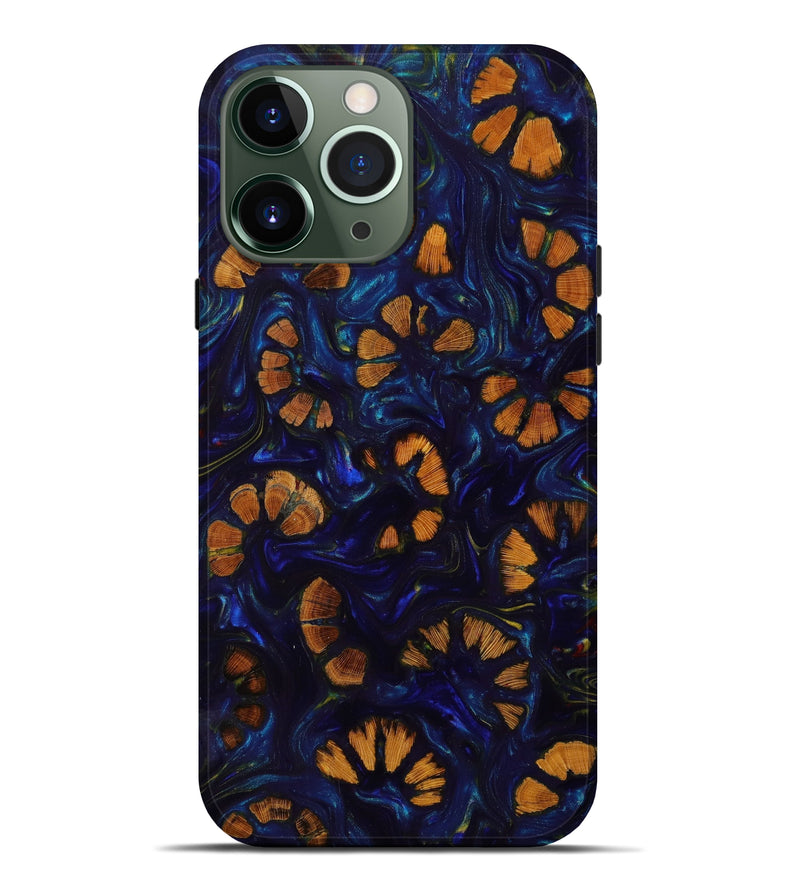 iPhone 13 Pro Max Wood+Resin Live Edge Phone Case - Sylvia (Blue, 645621)