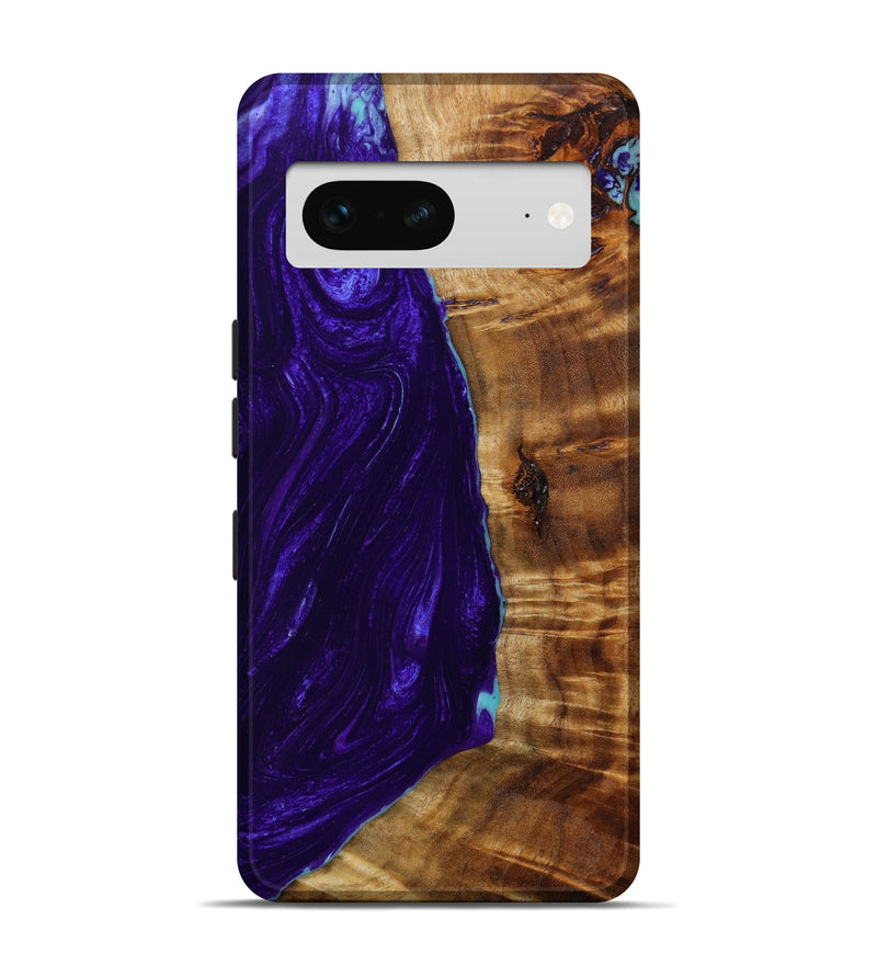 Pixel 7 Wood+Resin Live Edge Phone Case - Chelsey (Purple, 642825)