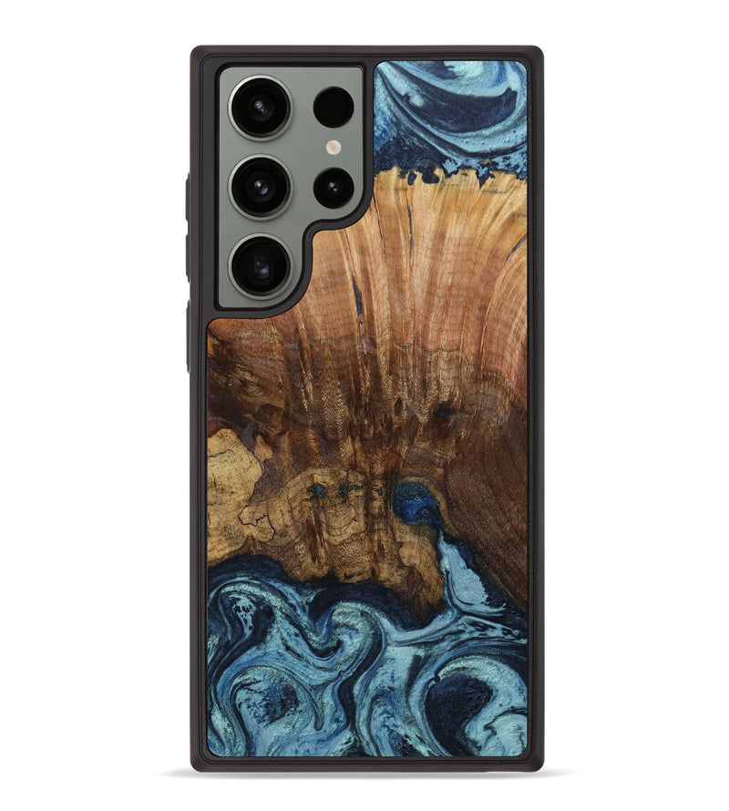 Galaxy S23 Ultra Wood+Resin Phone Case - Heaven (Blue, 622437)