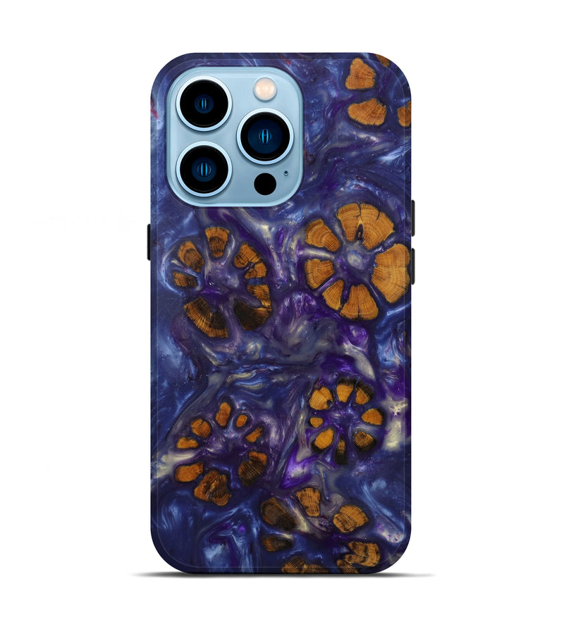 iPhone 14 Pro Wood+Resin Live Edge Phone Case - Brandea (Purple, 586760)