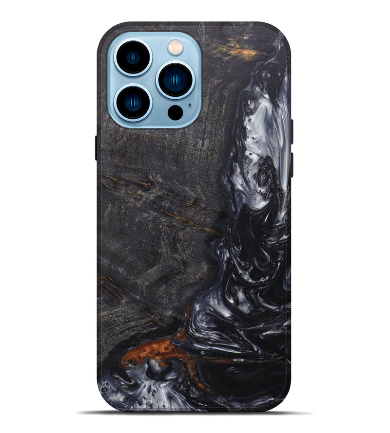 iPhone 14 Pro Max Wood+Resin Live Edge Phone Case - Bevvy (Metallic, 600131)