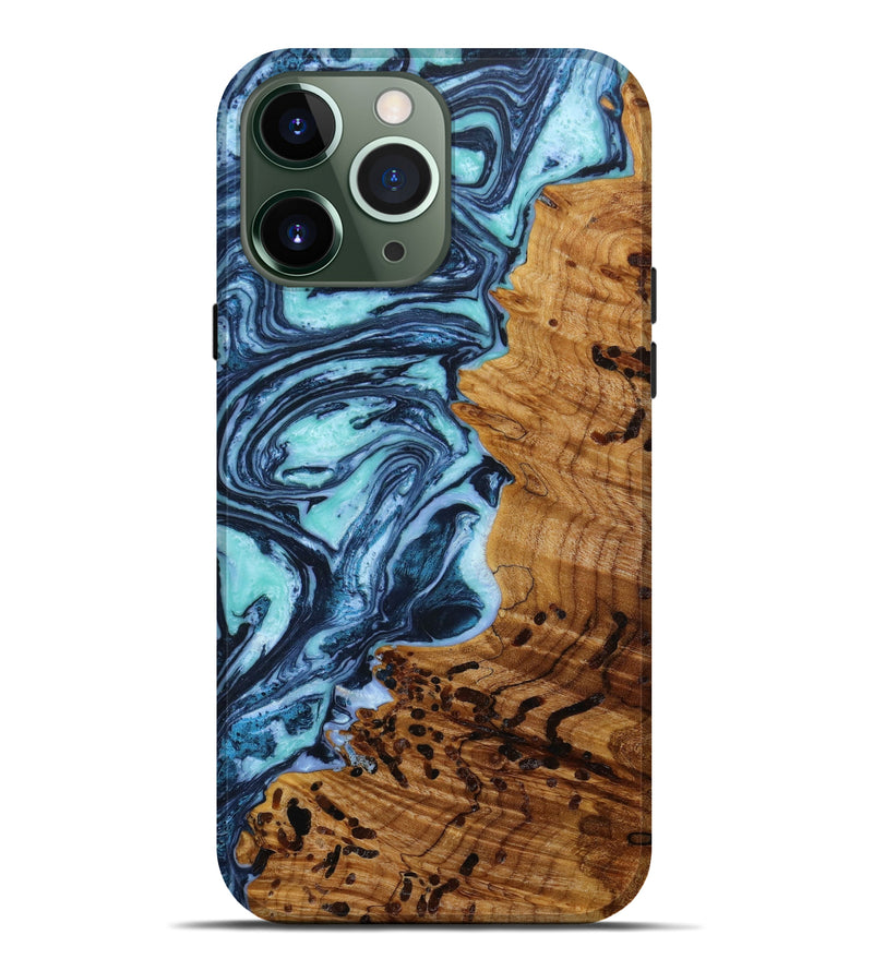 iPhone 13 Pro Max Wood+Resin Live Edge Phone Case - Kamila (Artist Pick, 643202)