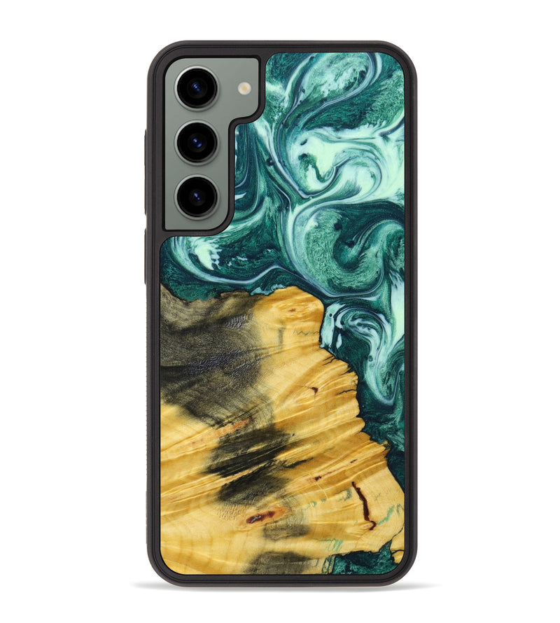 Galaxy S23 Plus Wood+Resin Phone Case - Mathew (Green, 631710)