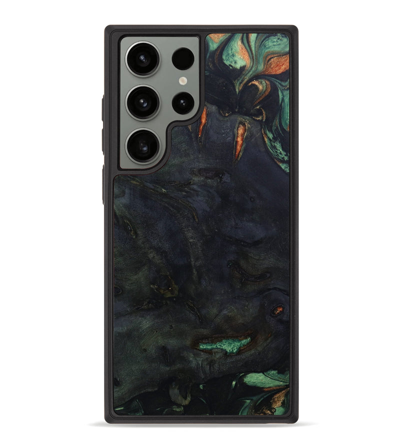 Galaxy S23 Ultra Wood+Resin Phone Case - Jessie (Green, 641340)
