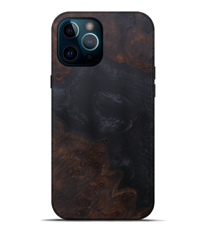 iPhone 12 Pro Max Wood+Resin Live Edge Phone Case - Erda (Pure Black, 591435)