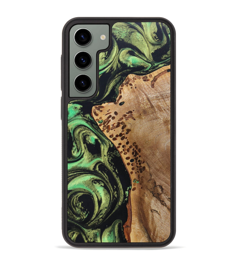 Galaxy S23 Plus Wood+Resin Phone Case - Sherryl (Green, 626205)