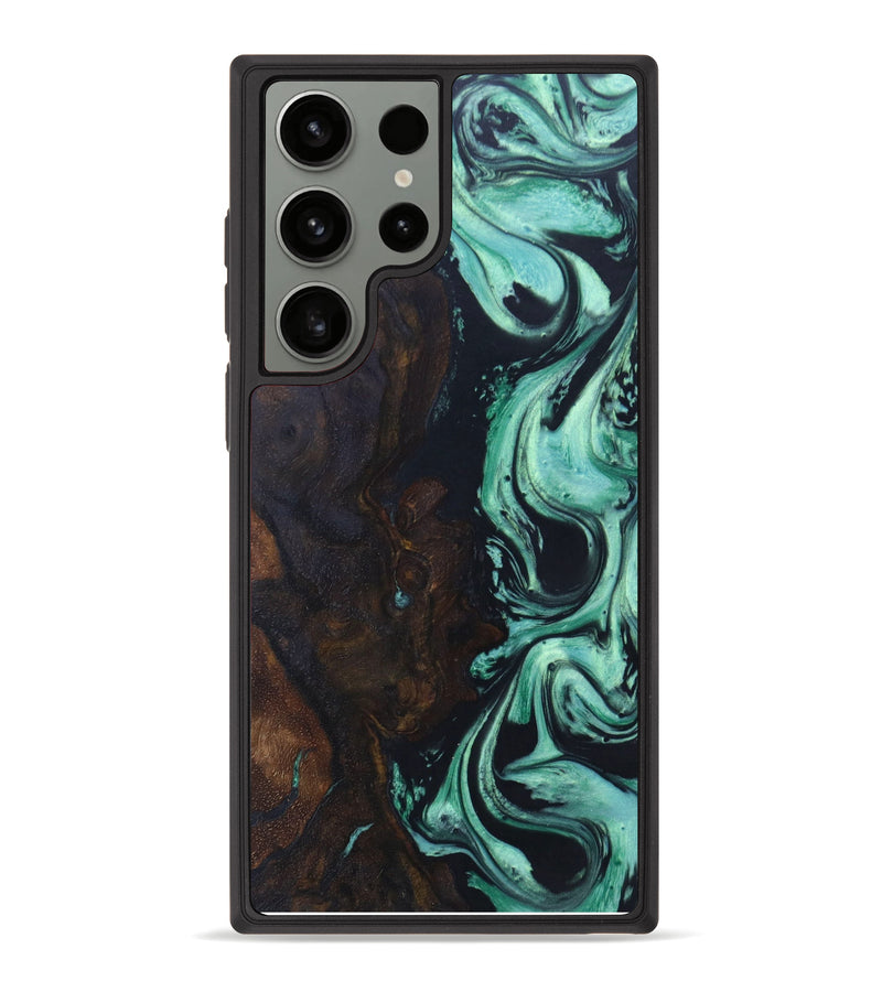 Galaxy S23 Ultra Wood+Resin Phone Case - Wilford (Green, 623957)