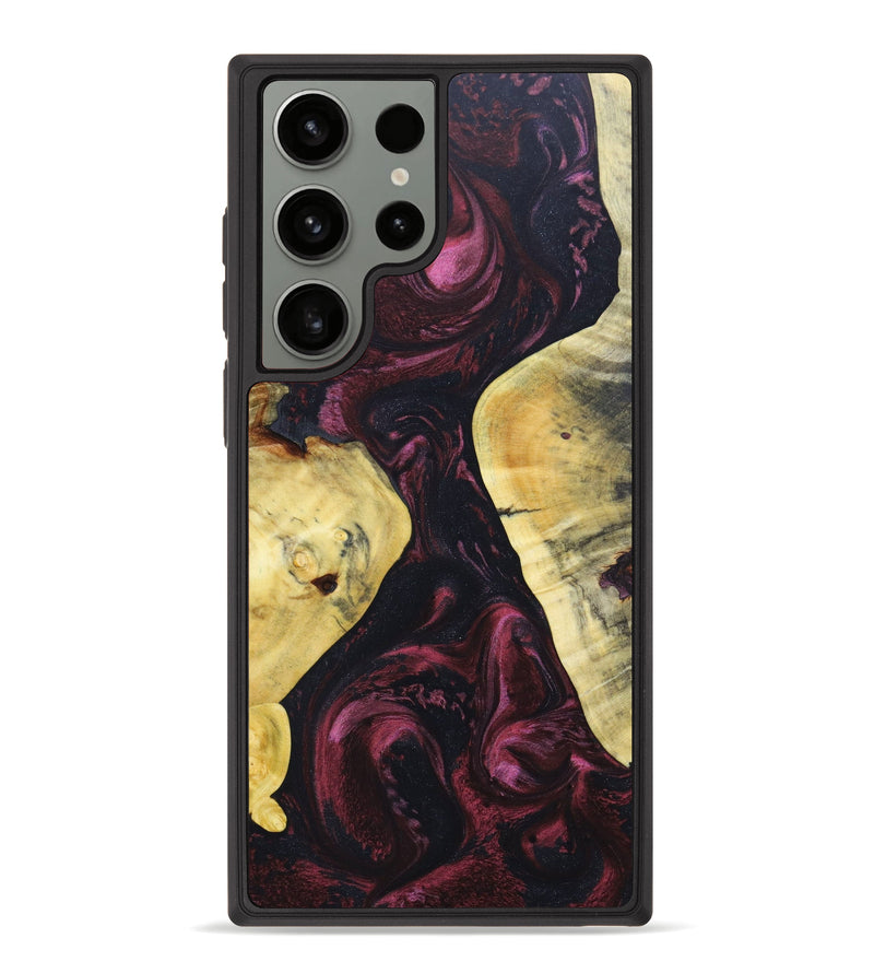 Galaxy S23 Ultra Wood+Resin Phone Case - Melisa (Red, 633563)