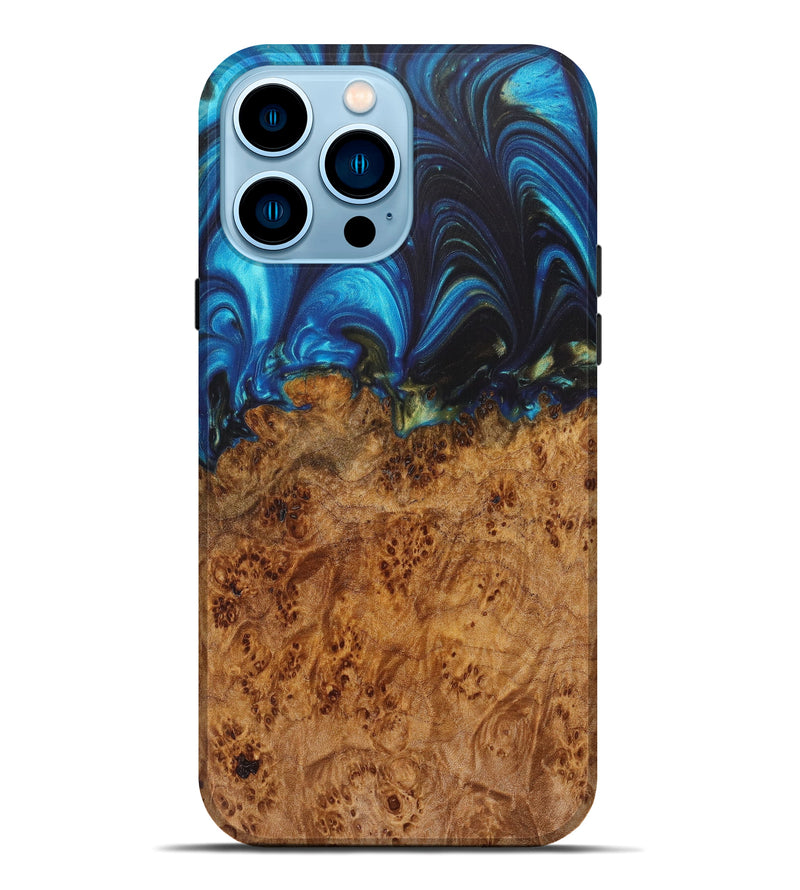 iPhone 14 Pro Max Wood+Resin Live Edge Phone Case - Crystal (Artist Pick, 627211)