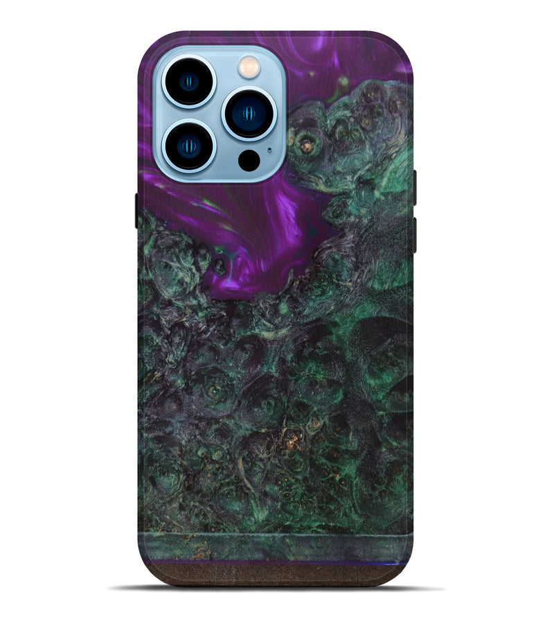 iPhone 14 Pro Max Wood+Resin Live Edge Phone Case - Danna (Purple, 623942)