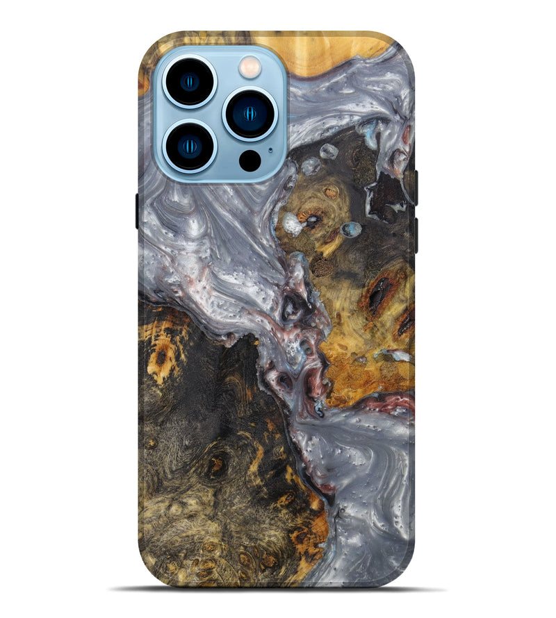 iPhone 14 Pro Max Wood+Resin Live Edge Phone Case - Benthem (Metallic, 597319)