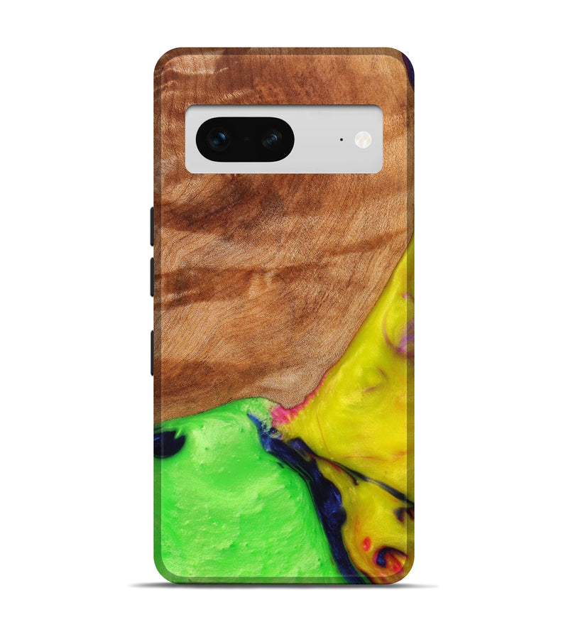 Pixel 7 Wood+Resin Live Edge Phone Case - Braylon (Green, 644477)