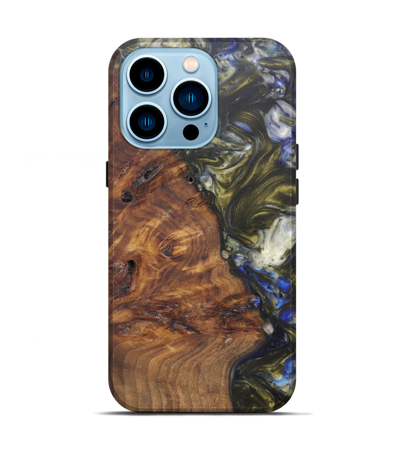 iPhone 14 Pro Wood+Resin Live Edge Phone Case - Xylina (Metallic, 594869)